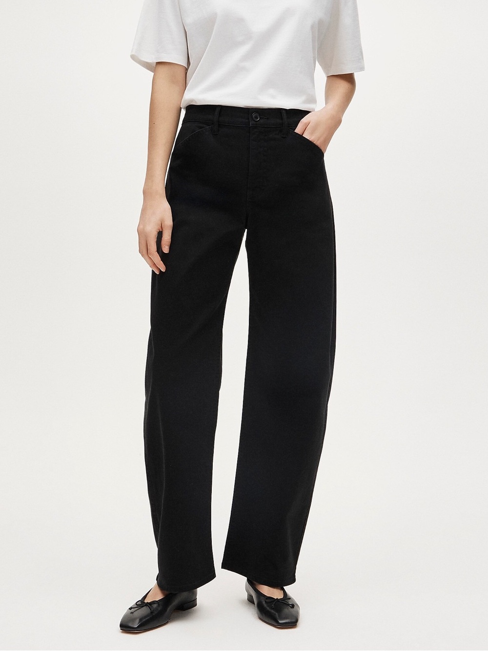 NWT JCrew Zoe Barrel Leg Pant in Black Stretch Chino Size 27 $128 CS082
